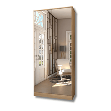 Carregar imagem no visualizador da galeria, Armário Baixo Office Premium de Madeira Carvalho e Detalhes Brancos