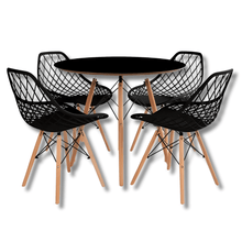 Carregar imagem no visualizador da galeria, Conjunto Mesa Eames 90cm + 4 Cadeiras Kaila – Design Escandinavo