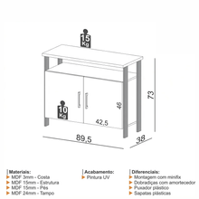 Carregar imagem no visualizador da galeria, Balcão Aparador Design Industrial Com 02 Portas