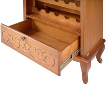 Carregar imagem no visualizador da galeria, Adega para Vinhos Turim em Madeira Maciça de Taeda com Gaveta Entalhada para 45 Garrafas