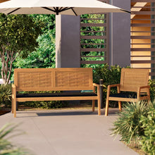 Carregar imagem no visualizador da galeria, Sofá 2 Lugares em Madeira de Eucalipto + Poltrona Natura Trançado em Madeira