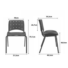 Carregar imagem no visualizador da galeria, Kit com 2 Cadeiras Fixas Ergonômicas para Escritório com Assento Estofado