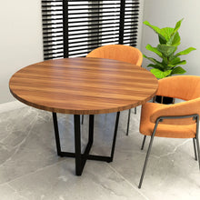 Carregar imagem no visualizador da galeria, Mesa de Reunião Industrial Redonda 110cm Pés em Metal