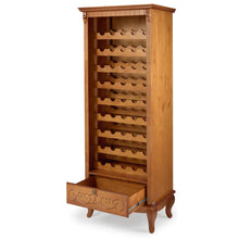 Carregar imagem no visualizador da galeria, Adega para Vinhos Turim em Madeira Maciça de Taeda com Gaveta Entalhada para 45 Garrafas
