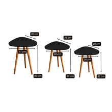 Carregar imagem no visualizador da galeria, Kit Trio Jogo de Mesinhas Lateral Sala Pé Palito Retro Tampo Orgânico
