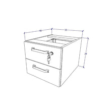 Carregar imagem no visualizador da galeria, Escrivaninha 135cm com Gaveteiro Suspenso 2 Gavetas Pés em Metal
