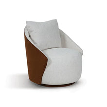 Carregar imagem no visualizador da galeria, Conjunto Poltrona Oasi Giratória com Almofada Solta e Pouft Meia-Lua
