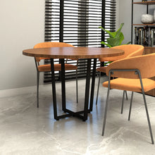 Carregar imagem no visualizador da galeria, Mesa de Reunião Industrial Redonda 110cm Pés em Metal
