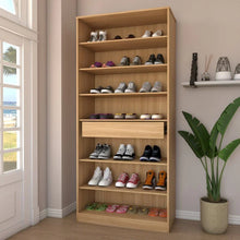 Carregar imagem no visualizador da galeria, Armário Baixo Office Premium de Madeira Carvalho e Detalhes Brancos
