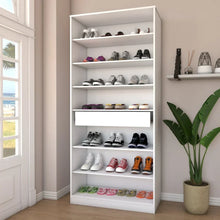 Carregar imagem no visualizador da galeria, Armário Baixo Office Premium de Madeira Carvalho e Detalhes Brancos
